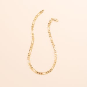 4mm Figaro Chain Anklet Gold Dainty Minimalist Ankle Bracelet Handmade Jewelry 10&quot;inch