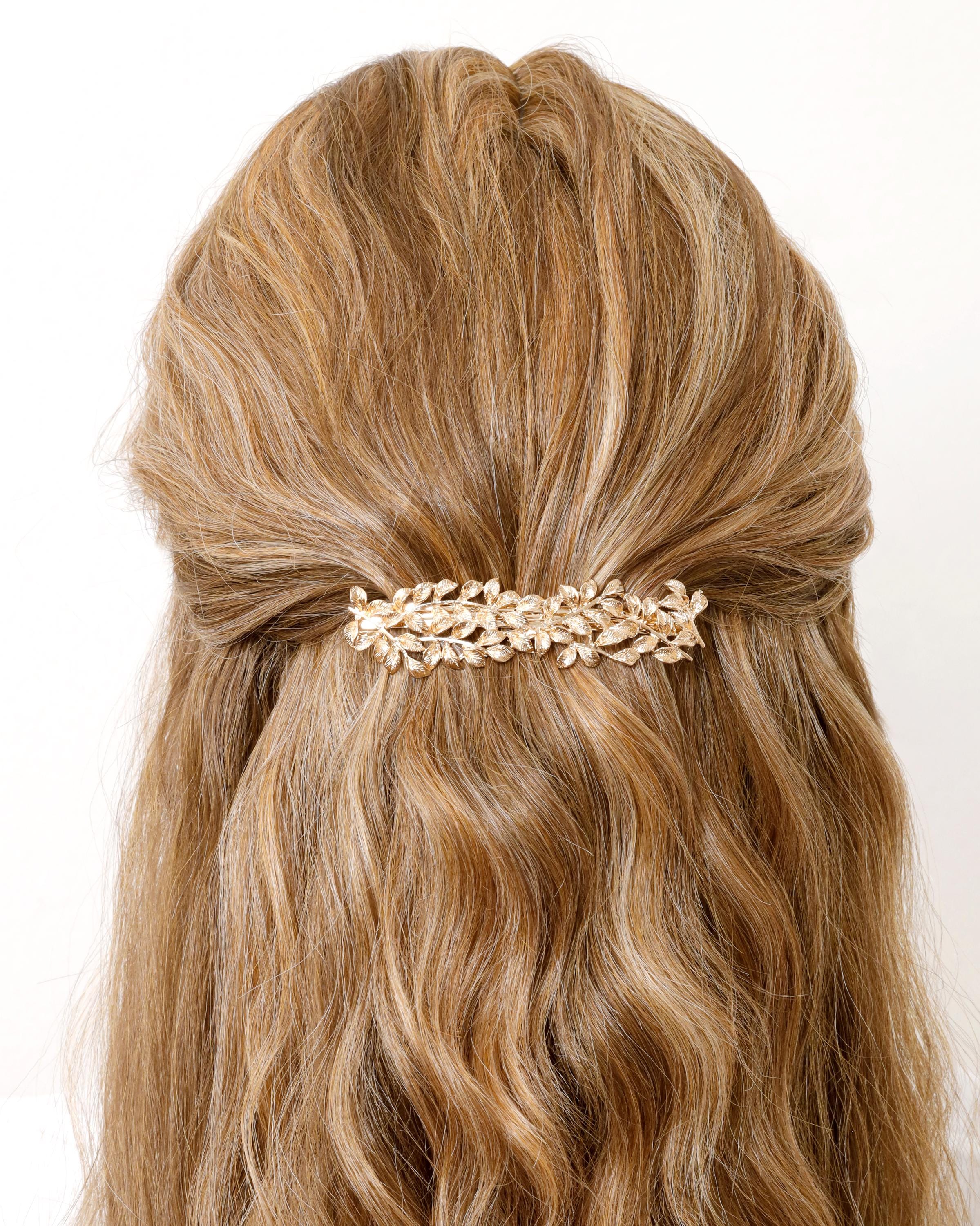 SOJIJEWELRY Gold Barrette Leaf Hair Clip for Thin Hair Bridal Hair Accessories for Women Large Hair Clips Wedding Hair Barrette Holiday Gifts for Her SOJIJEWELRY Gold Barrette Leaf Hair Clip for Thin Hair Bridal Hair Accessories for Women Large Hair Clips Wedding Hair Barrette Holiday Gifts for Her