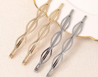 Metal Hair Pin Set of 2 Bobby Pins Minimalist Geometric Hair Clip for Women