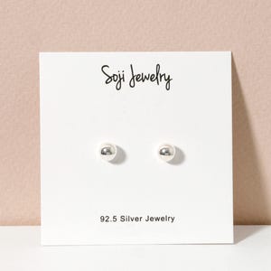 Ball Stud Earrings 5mm Sterling Silver Tiny Studs for Everyday Cartilage Minimalist Jewelry Birthday Earring Gifts for Her Hypoallergenic