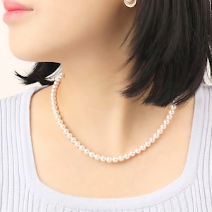 Silver White Pearl Necklace Classic Single Strand Beaded Choker Wedding Jewelry Bridesmaid Gifts