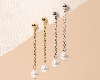 Dainty Pearl Earrings Gold Studs for Women Wedding Jewelry Minimalist Gifts for Her