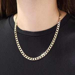 Cuban Chain Necklace 14K Gold 5mm 6mm Classic Cuban Gold Chain Everyday Layering Necklaces Gift for Her Gift for Men Birthday Gift