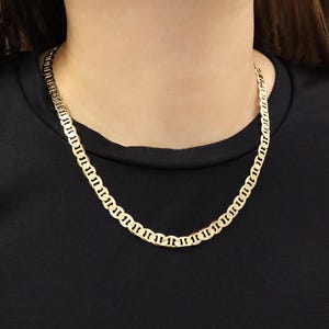 Mariner Chain Necklace 14K Gold Plated Mariner Anchor Classic Chain Necklace Layering Minimalist Jewelry Birthday Gift for Her or Him