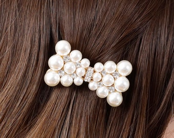 Bow Hair Barrette Pearl Hair Clips Cute Hair Pins for Womens Bow Hair Clips for Girls Hair Bow Accessories Gold Hair Gifts for Her