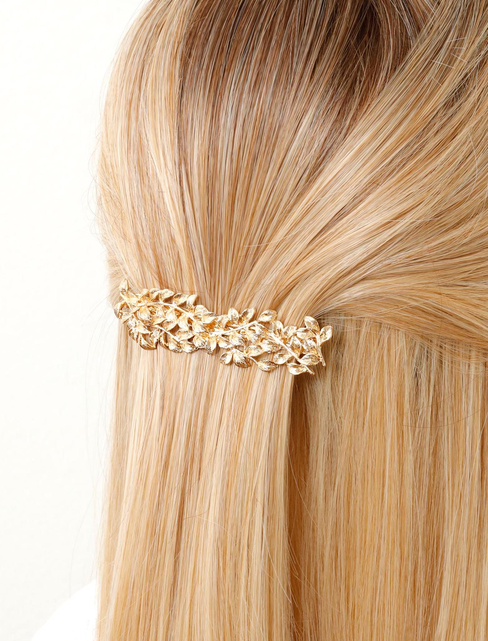 SOJIJEWELRY Gold Barrette Leaf Hair Clip for Thin Hair Bridal Hair Accessories for Women Large Hair Clips Wedding Hair Barrette Holiday Gifts for Her SOJIJEWELRY Gold Barrette Leaf Hair Clip for Thin Hair Bridal Hair Accessories for Women Large Hair Clips Wedding Hair Barrette Holiday Gifts for Her