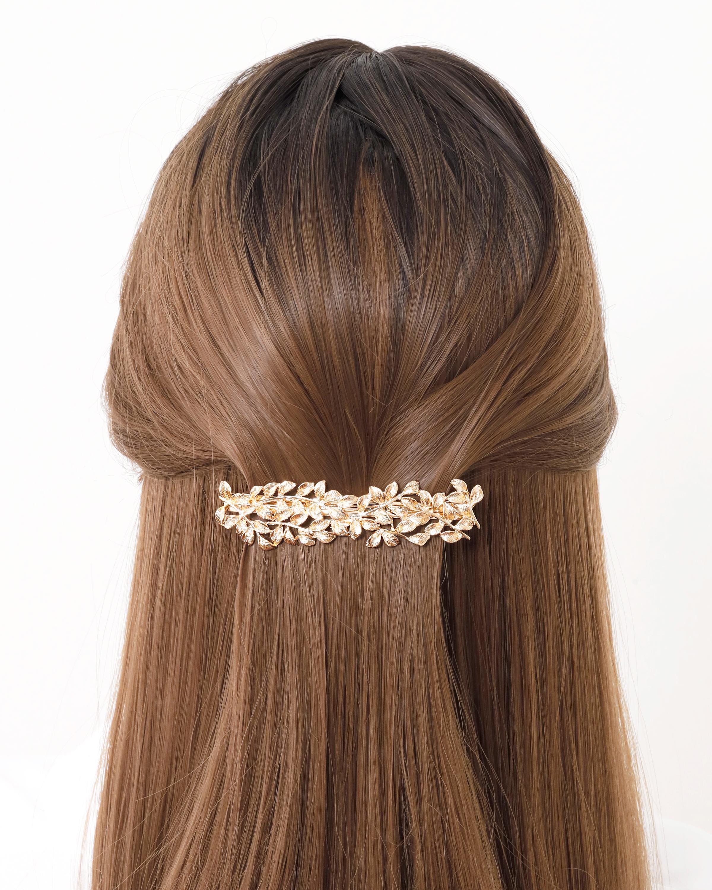 SOJIJEWELRY Gold Barrette Leaf Hair Clip for Thin Hair Bridal Hair Accessories for Women Large Hair Clips Wedding Hair Barrette Holiday Gifts for Her SOJIJEWELRY Gold Barrette Leaf Hair Clip for Thin Hair Bridal Hair Accessories for Women Large Hair Clips Wedding Hair Barrette Holiday Gifts for Her