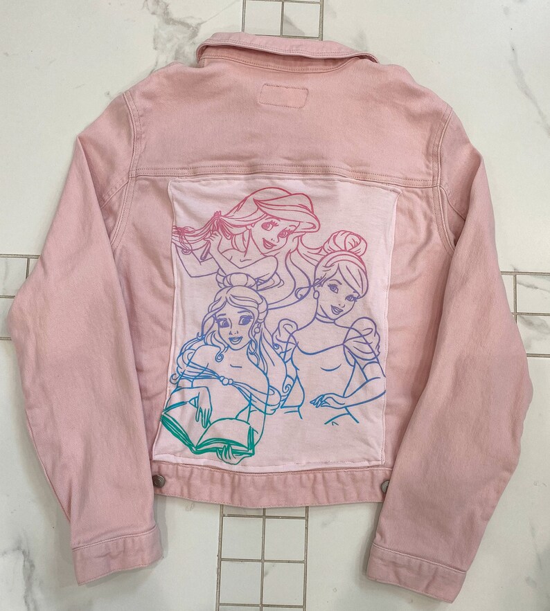 Disney Princess Denim Jacket Disney Denim Jacket Disney Etsy