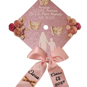 Abschlusskappe, Graduiertenkappe, beim nächsten Kapitel-Abschlussdekor, Klasse von 2025, Papierblumen, benutzerdefinierte Hut, Senior Graduate Cap, High School
