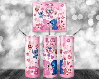 Cute Stich and Angel Tumbler