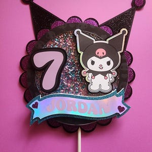 Cute Kuro mi cake topper, personalized cake topper, shaker cake topper, kitty cake topper, cat cake topper