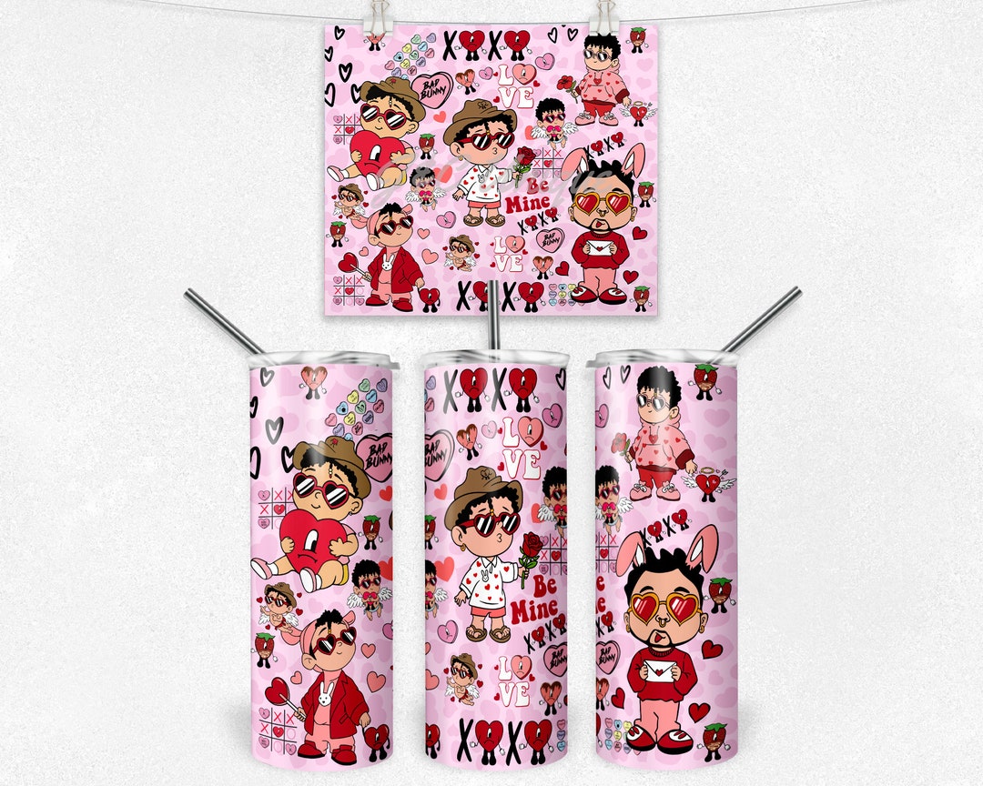 Super Cute Badbunny Valentines Day Tumbler - Etsy