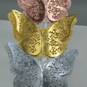 6pc 3D Butterfly Center pieces, Butterfly Baby Shower Decor, Butterfly Wedding Decor, Butterfly Party Decorations, Quinceanera Decorations