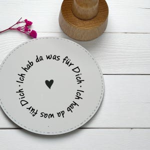 Stamp I have something for you - round stamp - gift wrapping, DIY, labels, loving saying