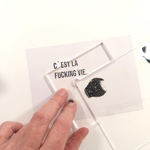 Acryl Stempelhilfe für Holzstempel | Positionierhilfe mit Anschlagwinkel | exaktes Platzieren von Motiven auf Karten | Stempel Werkzeug Set