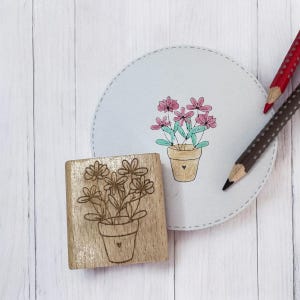 Stamp flowers in a pot Flower stamp potted flowers
