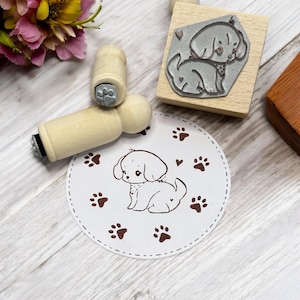 Niedlicher Hunde Stempel und ein Mini Pfoten Stempel– Kreativer Spaß für Tierliebhaber