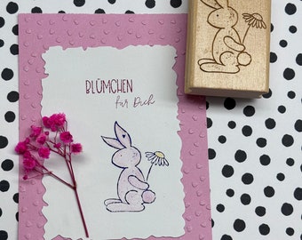 Stempel Blumenhase Hase Klenesglueck Ostern