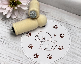 Mini Tampon Stemplino – Motif Patte – Bois FSC – 12 Mm – Idéal Pour Scrapbooking, Cartes, Cadeaux
