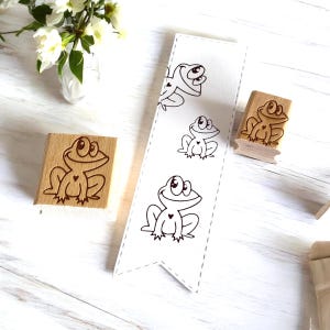 Stempel Frosch Frösche mit Herz für liebevolle Bastelobjekte
