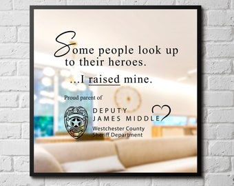 LAW ENFORCEMENT Thank-You Laser Engraved Award - police mom- gift. Police gift I Raised My Hero