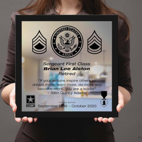 Army Retirement Plaque Etsy