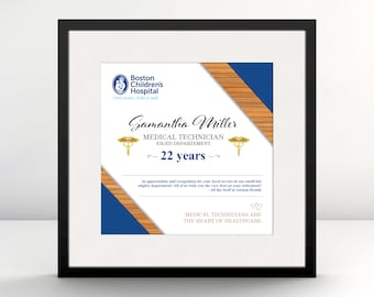Custom Medical Retirement Plaque (Wood & Color) - Printed Retirement Gift or Hospital Thank You Award for Doctors or Medical Staff.