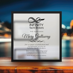 Employee Thank You Award - An Engraved Appreciation Plaque for Corporate Bulk & Team Thank You Gift. Add Company Logo.