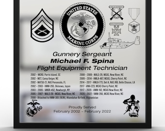 USMC Retirement Mirror Plaque: Personalized Marine Corps Gift - Etsy