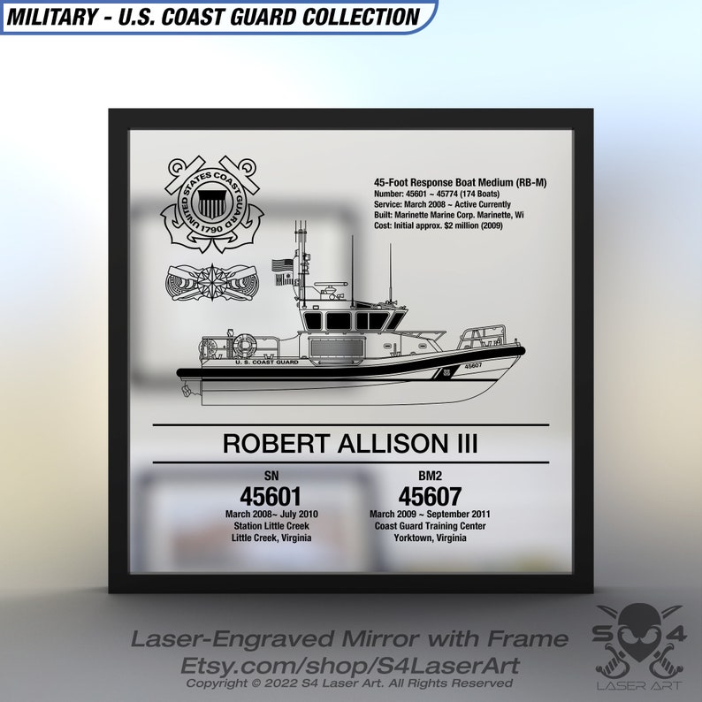Uscg Rbs Drawings Personalized USCG Plaque: Laser Engraved Coast Guard Retirement Gift - Etsy