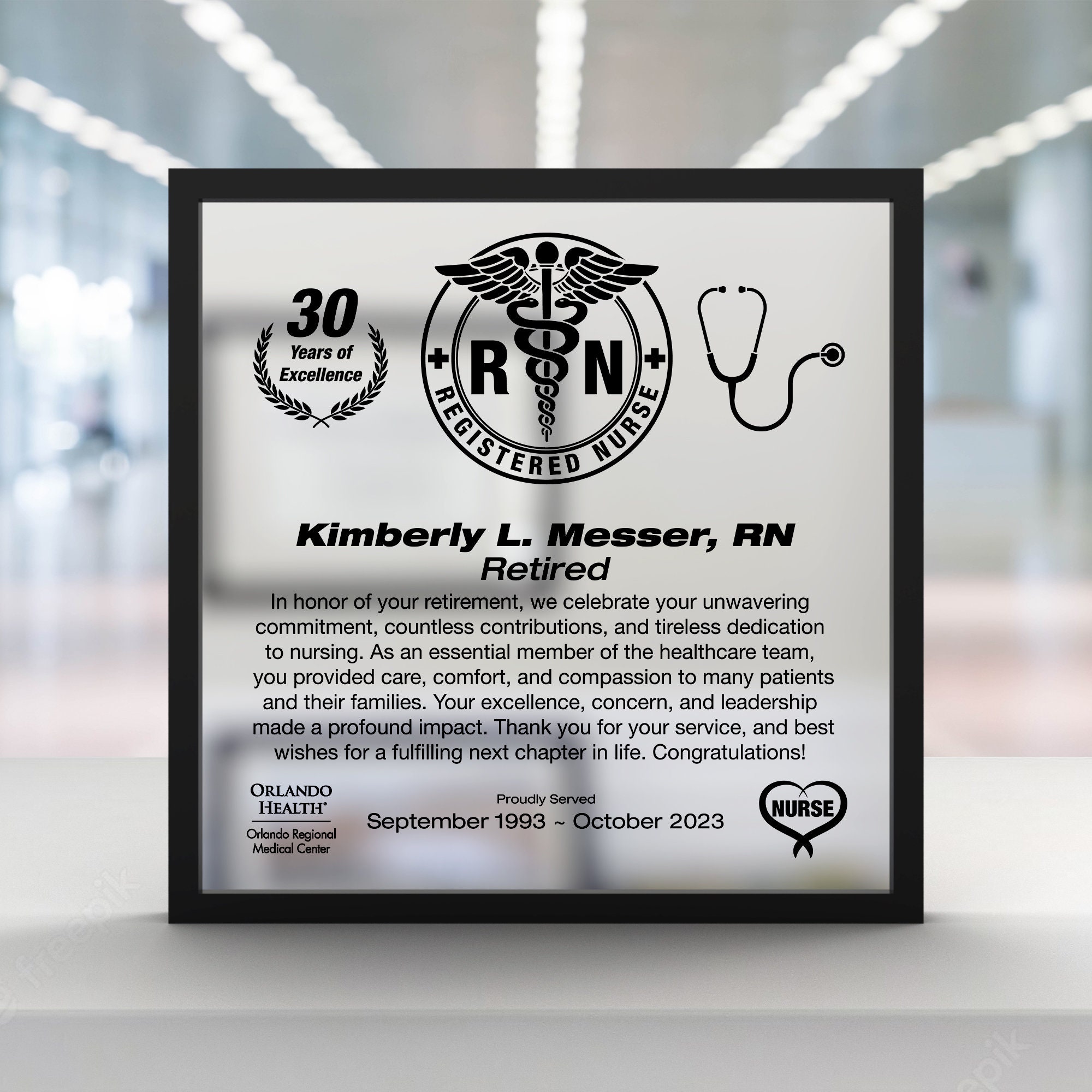 Nursing Appreciation Plaque: A Customized Plaque for Nurses, Retirement,  Thank You Award, and Nursing Student Gift 