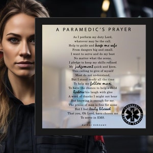 Paramedic&#39;s Prayer Mirror Plaque: EMT Retirement Gift