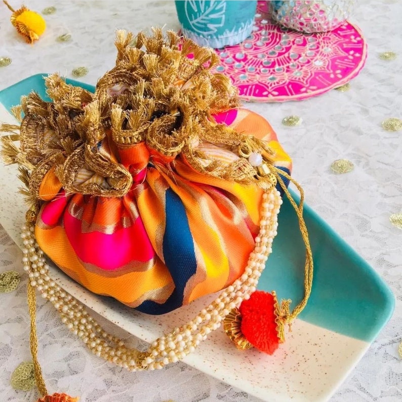 Potli Bags/indian Ethinic Gift Bag/ Indian Wedding Gift Favours/ Mehndi