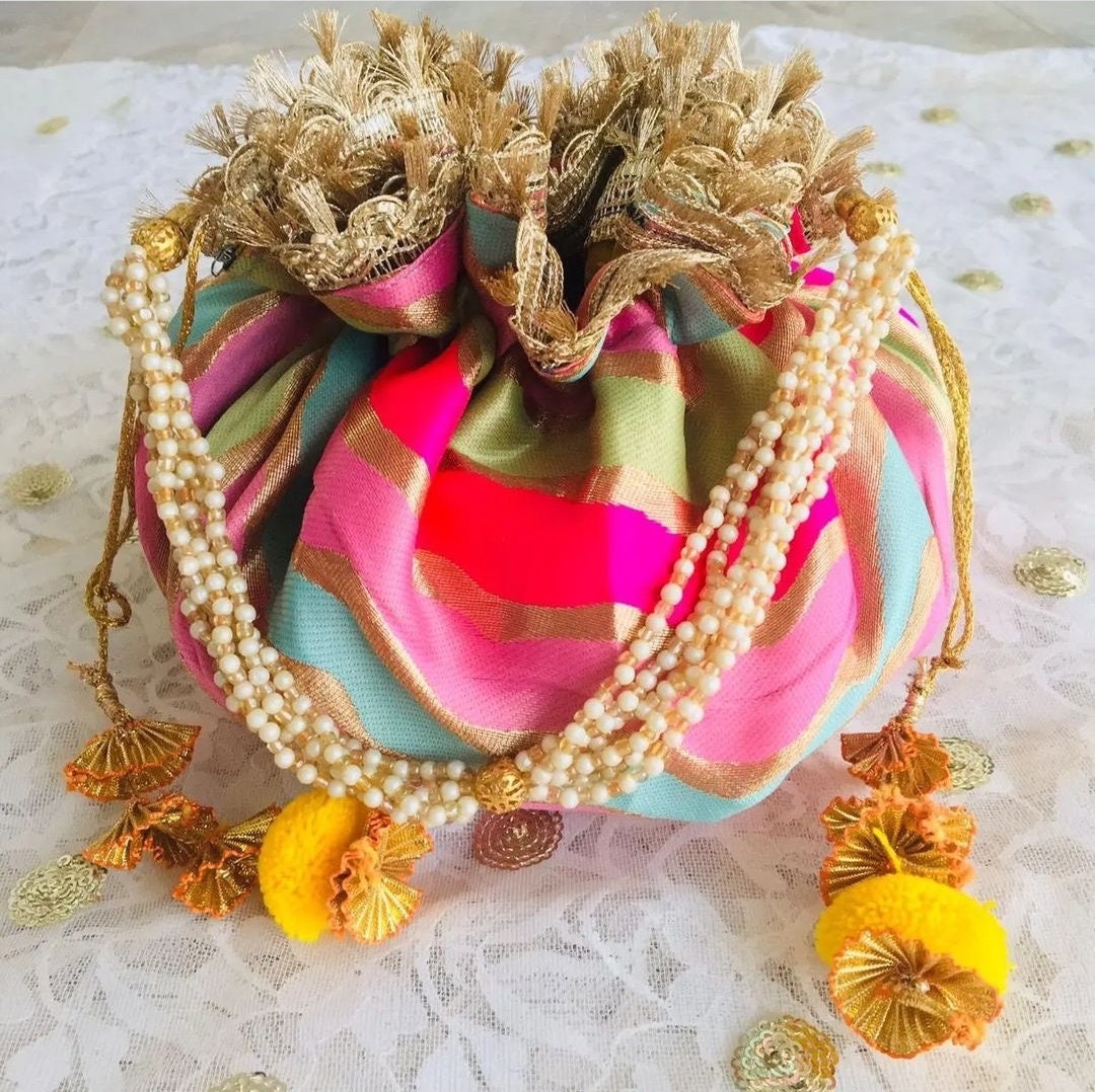 Potli Bags/indian Ethinic Gift Bag/ Indian Wedding Gift Favours/ Mehndi