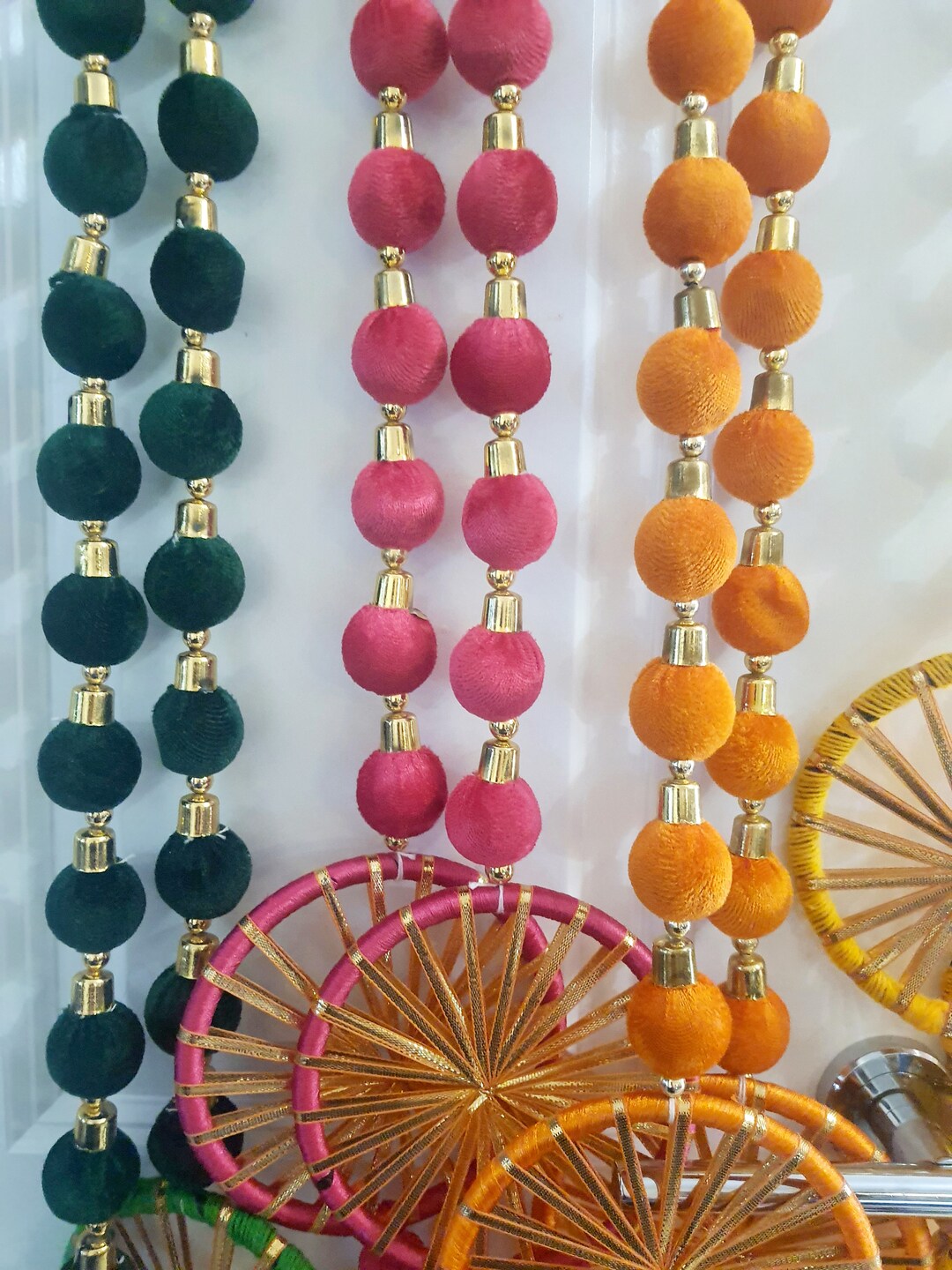 Velvet Balls Hangings Wedding Decor, Wall Hangings, Eid Decorations