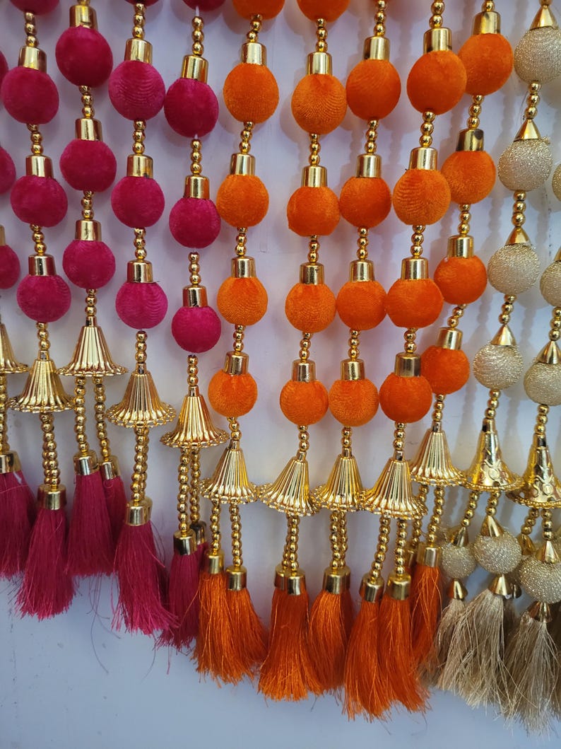 Velvet Balls Hangings With Tassel Wedding Decor, Wall Hangings,eid