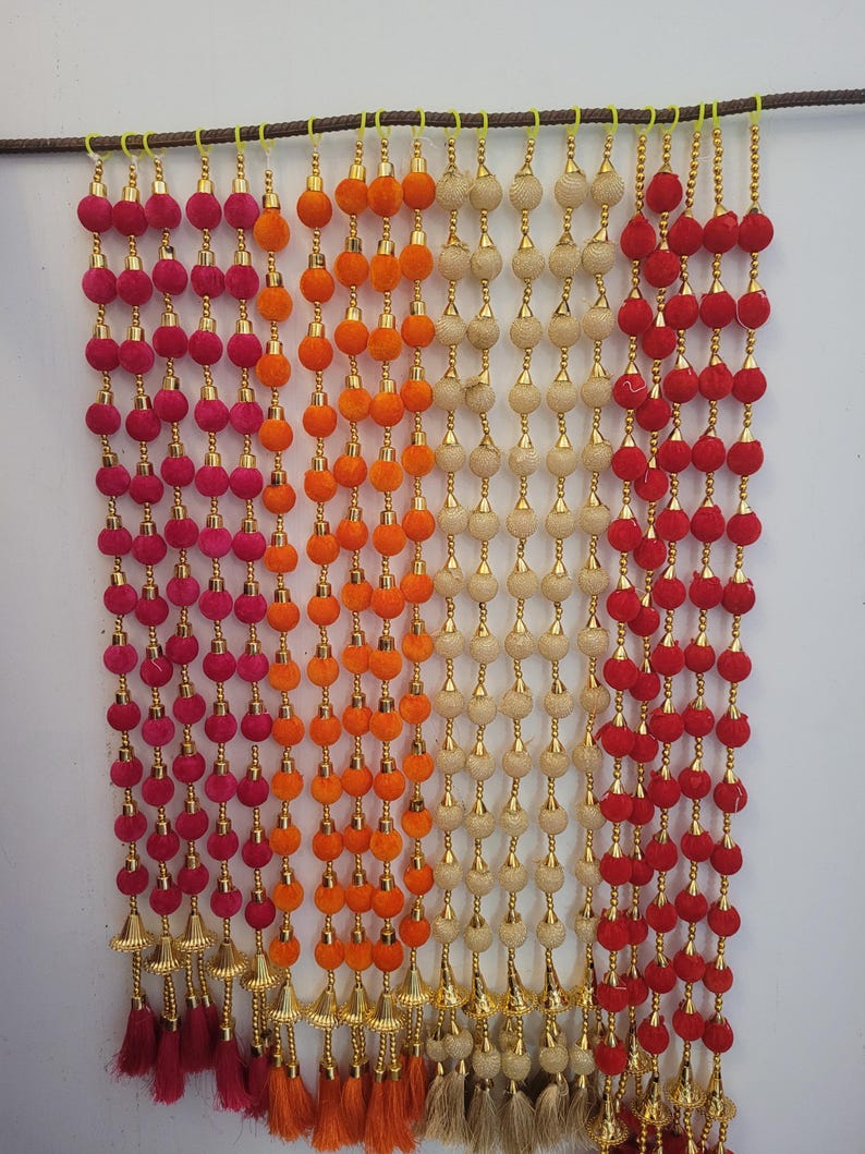 Velvet Balls Hangings With Tassel Wedding Decor, Wall Hangings,eid