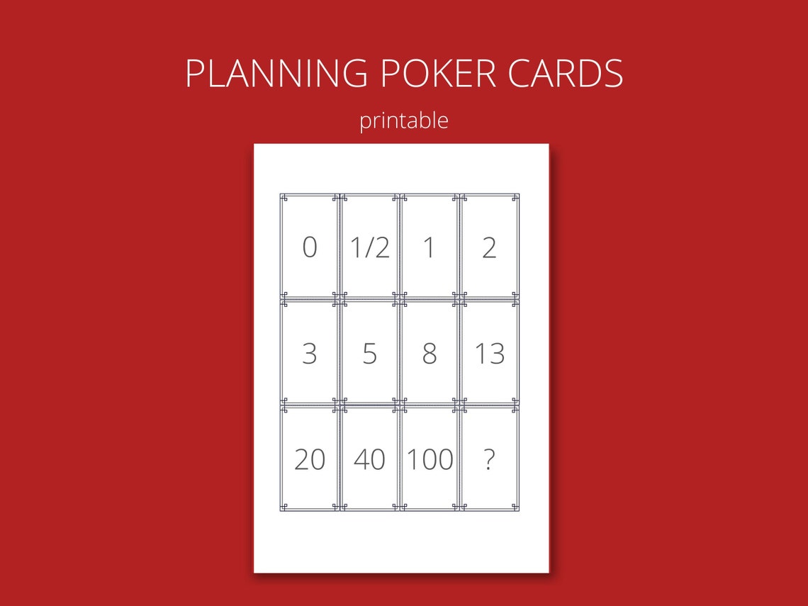Printable Poker Matrix.pdf DIY Agile Planning Poker Cards Set Printable Instant Download: Planning ...