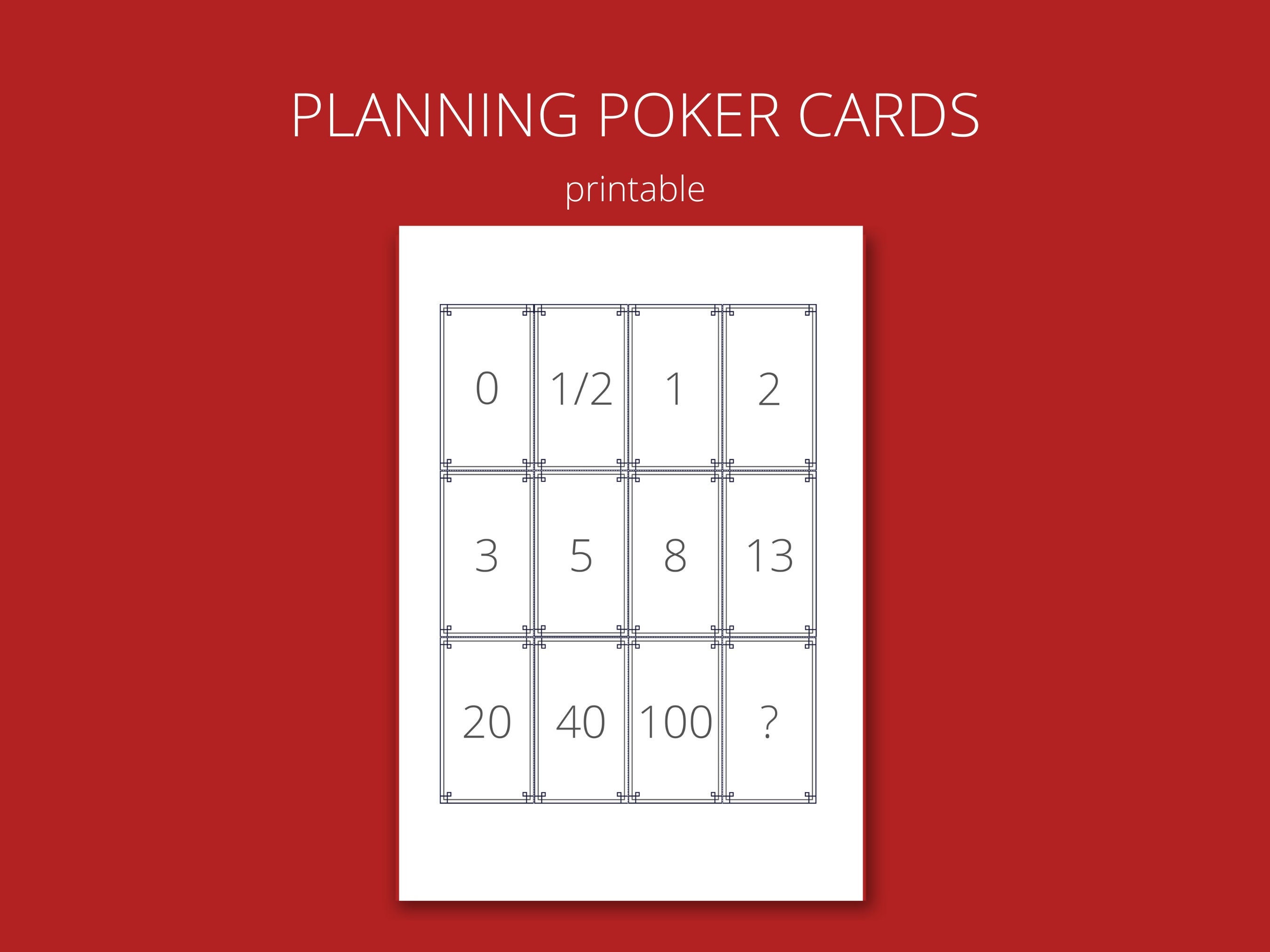 Image 2 for Planning Poker Cards Template