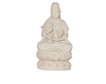 White Kwan Yin  Volcanic Stone Statue