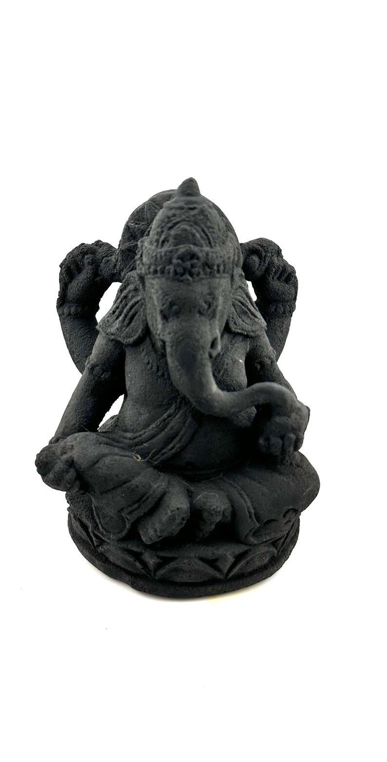 Ganesha Black Volcanic Statue imagem 1