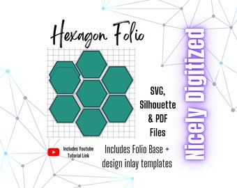 Plantilla de folio hexagonal: Álbum de fotos SVG, PDF (descarga digital)