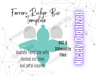 Ferrero Rocher Box Template, Clear Treat Holder, SVG, Digital Download, Treat Box, Ferrero Rocher Holder, Acetate Favor Box, Acetate Box