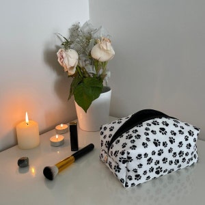 Cat Paw Pattern Makeup Bag,Heart Printed Cosmetic Bag,Cute Pencil Case,Travel Pouch,Beauty Accessories Case,Skin Care Pouch,Toiletry Bag