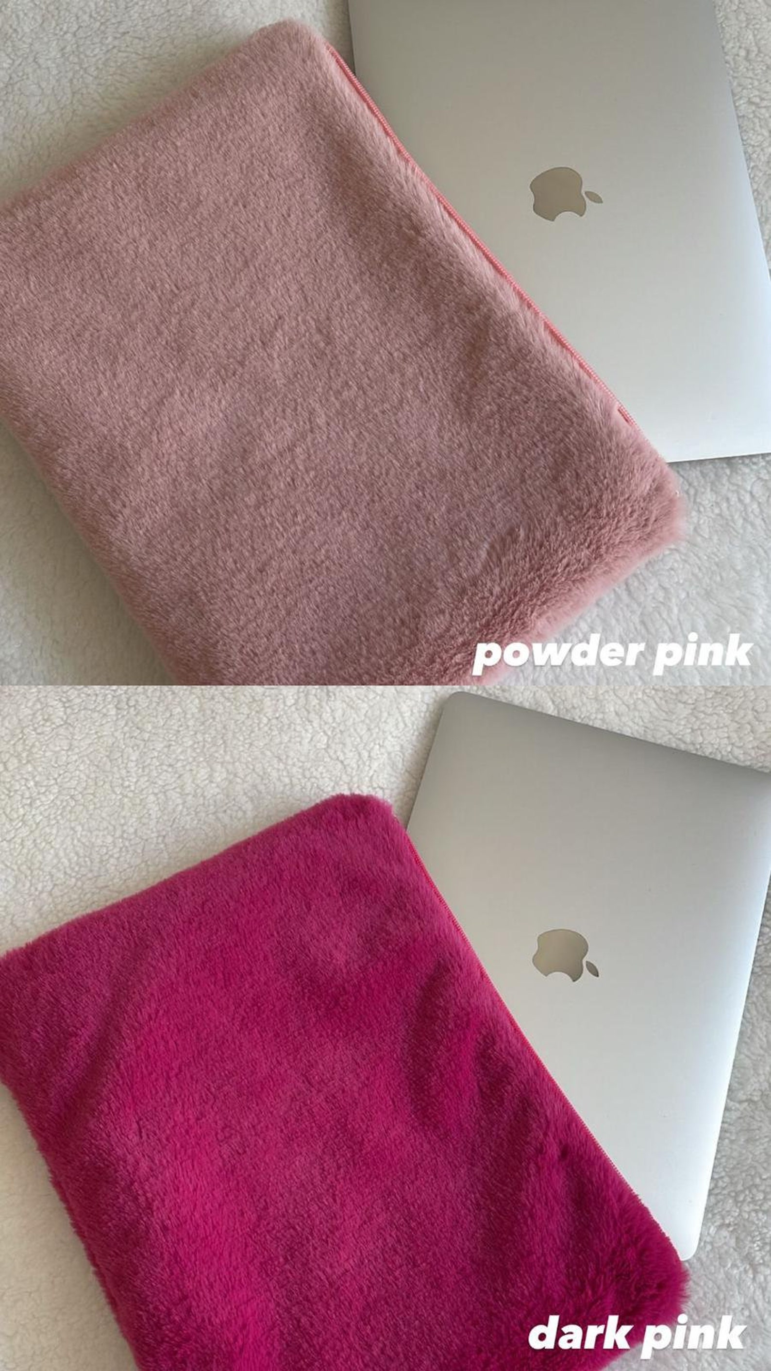 Light Brown Fluffy Laptop Sleeve,plush MacBook Case,flat Pouch,notebook ...