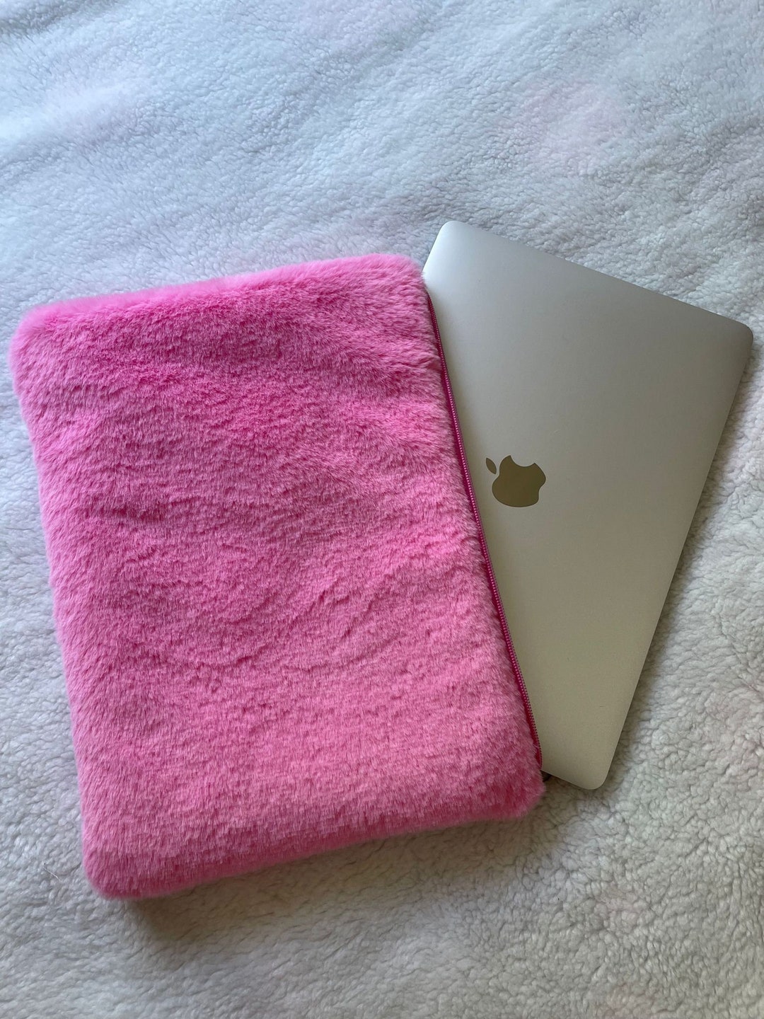 13'' Sugar Pink Fluffy Laptop Sleeveplush Macbook Etsy