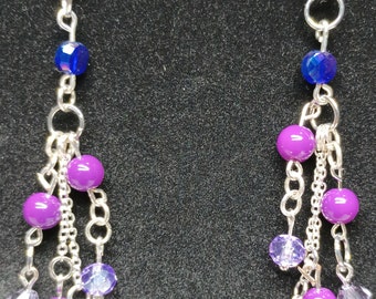 passionate Purple Czech and Chinese Crystal Chandelier earrings