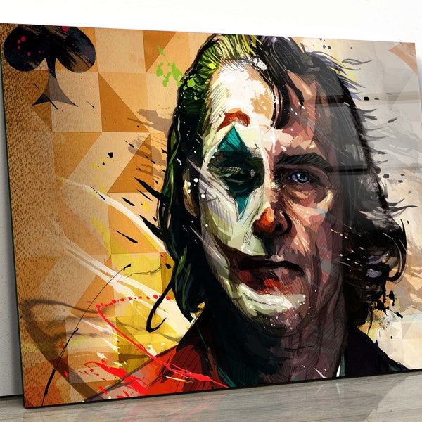 Joker Glass Wall Art Etsy