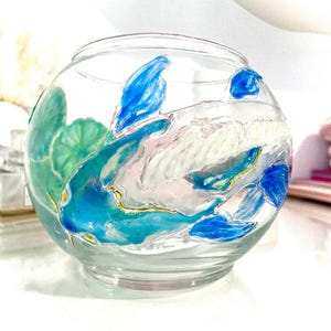 Koi Fish Candle holder, Crystal Candle Holder.