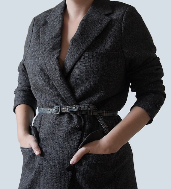 Oversized Brooks Brothers Wool Tweed Menswear Bla… - image 1